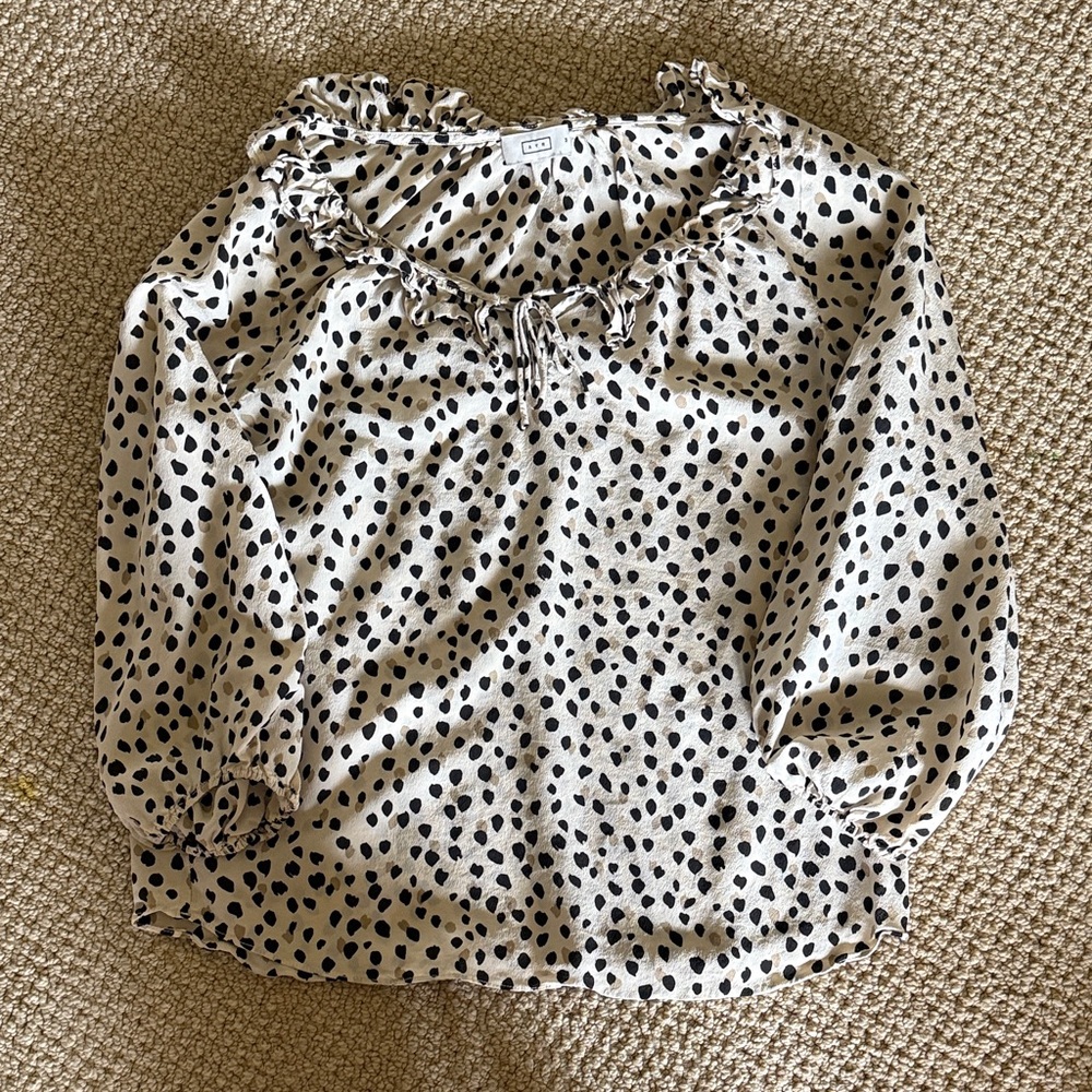 AYR Monochrome Polka Dot Top